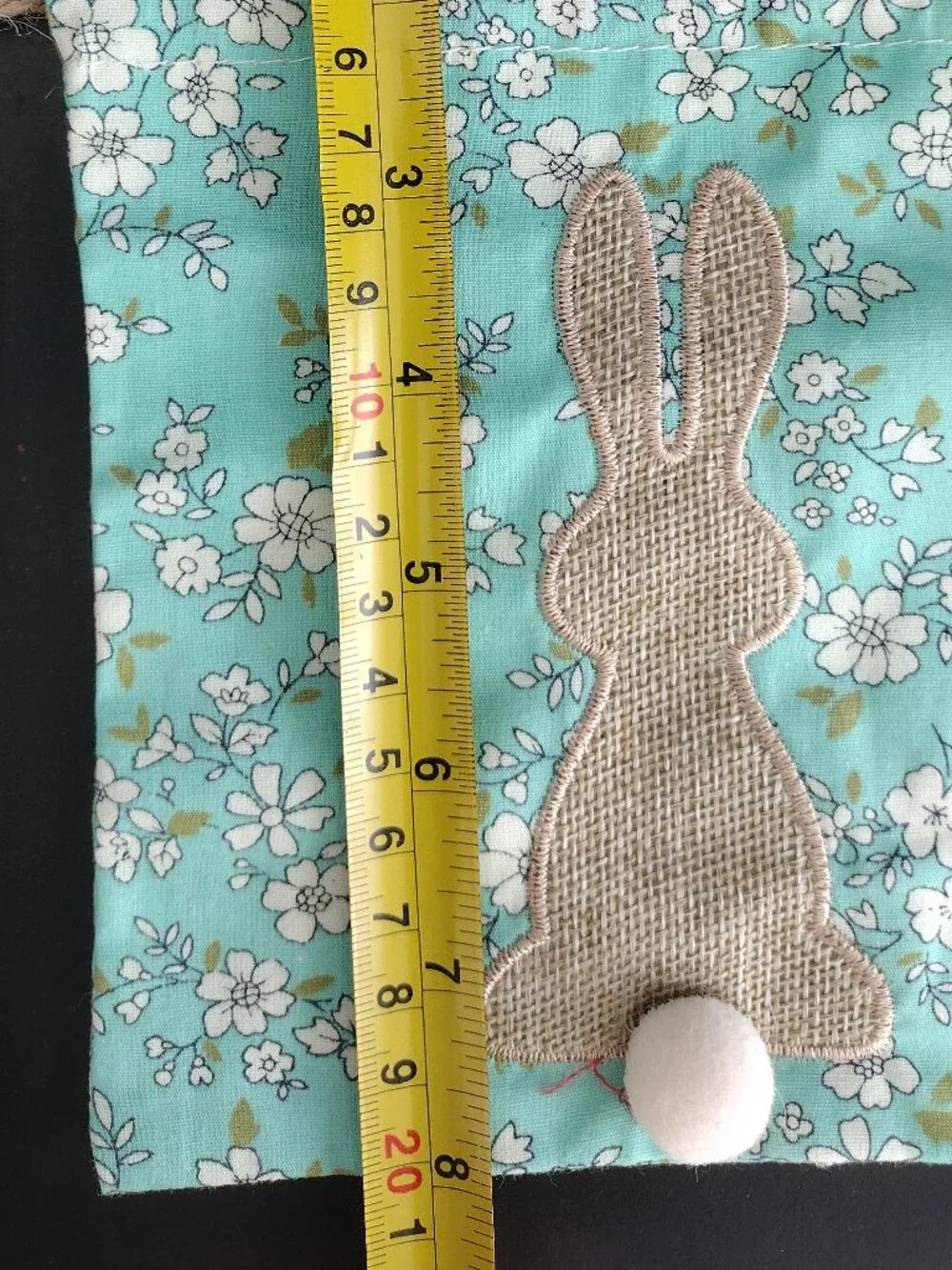 3 - Flower Print Cloth Draw String Bunny Gift Bag - Small